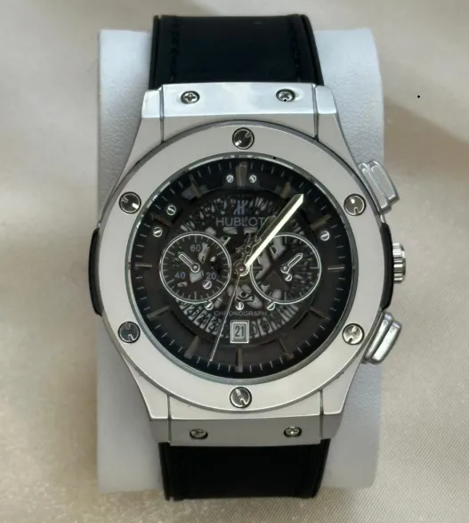 Hublot Geneve Classic Fusion Stainless Steel Quartz Watch -Black and silver