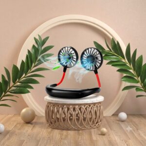 Portable Neck Fan USB Rechargeable Wearable Neckband Fan | Foldable Handheld Bladeless Mini Fan for Kitchen Home Office Outdoor