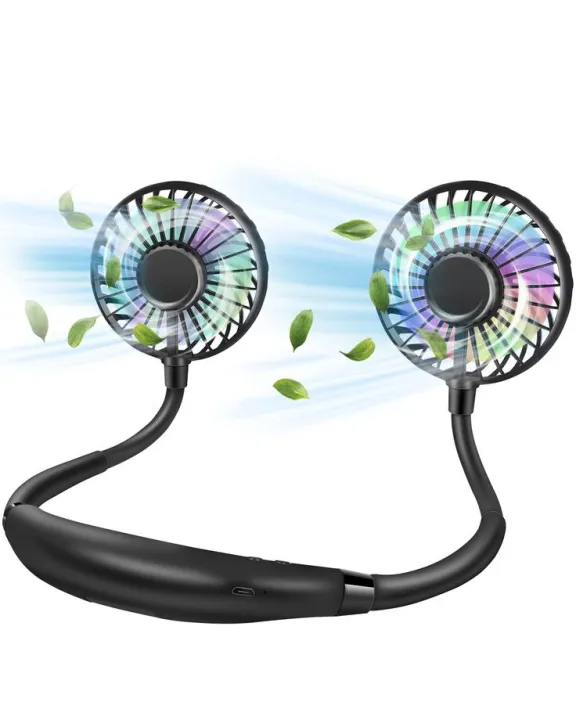 Portable Neck Fan USB Rechargeable Wearable Neckband Fan | Foldable Handheld Bladeless Mini Fan for Kitchen Home Office Outdoor - Image 4