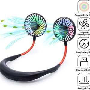 Portable Neck Fan USB Rechargeable Wearable Neckband Fan | Foldable Handheld Bladeless Mini Fan for Kitchen Home Office Outdoor