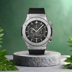 Hublot Geneve Classic Fusion Stainless Steel Quartz Watch -Black and silver